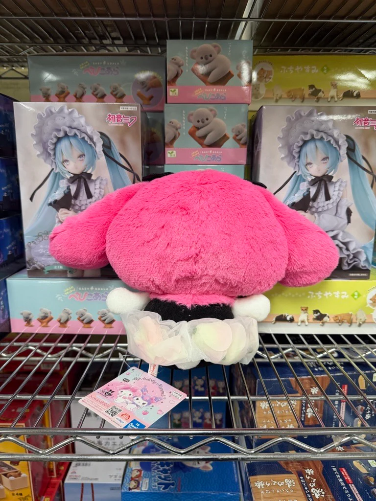 (C#68) (Sold as Half Case of 21) Furyu FR19234 Sanrio My Melody (8) & Kuromi (13) Black Flower - In Dress BIG Plush, 11" - Image 4