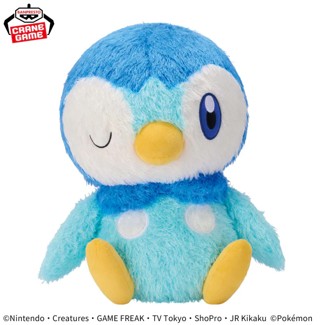 (C#74) (Sold as Singles) Banpresto 2798916 Pokemon Mecha Mofu Good Relax Time Plush Piplup, 13"