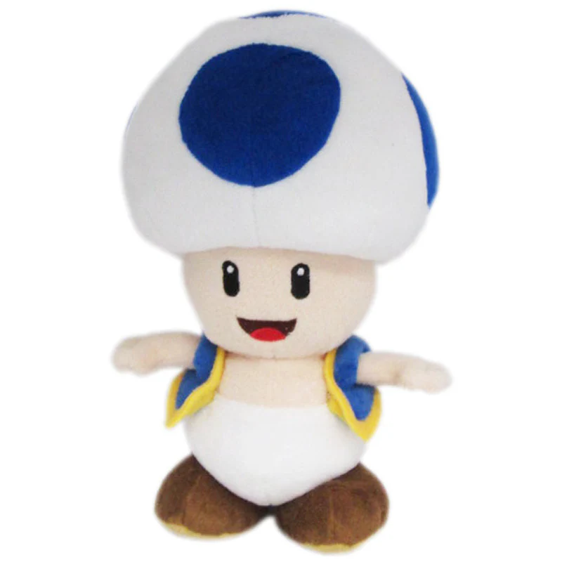 Little Buddy Super Mario All Star Collection Toad Blue Plush, 8" - 1588