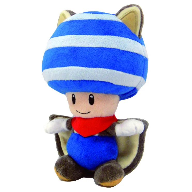 Little Buddy Super Mario Series Flying Squirrel Blue Toad Plush, 9" - 1315