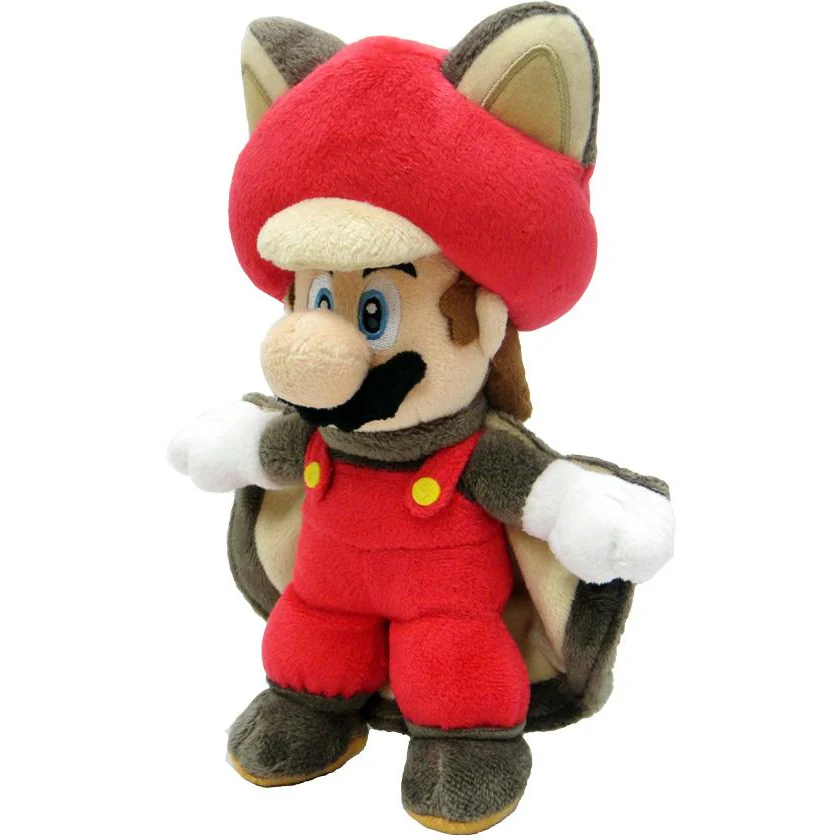 Little Buddy Super Mario Series Flying Squirrel Mario Plush, 9" - 1310