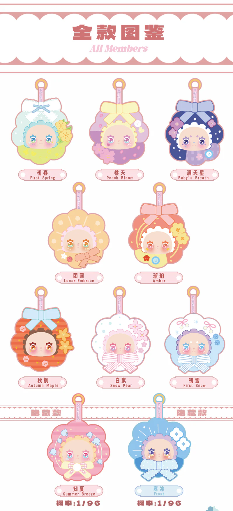 Lucky Emma LOVELY EMMA Flower Floral Seasons Series Vinyl Face Plush Pendant Blind Box (Box of 8) MJ-000099 - Image 4