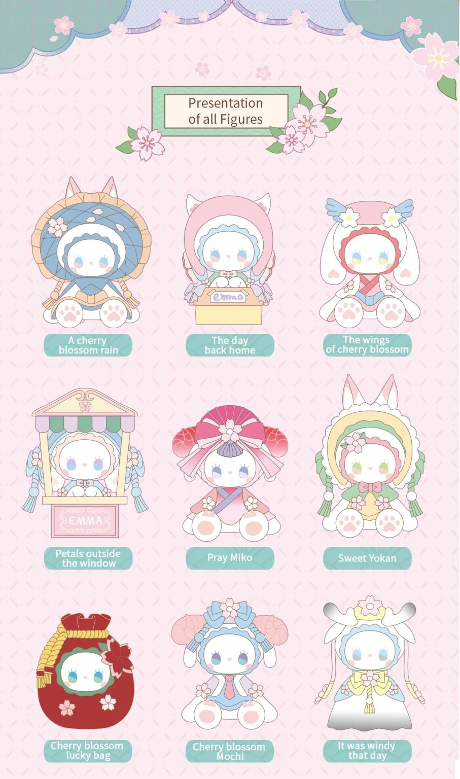 Lucky Emma Secret Forest Cherry Blossom Viewing Figure Blind Box (Box of 8) MJ-000023 - Image 4