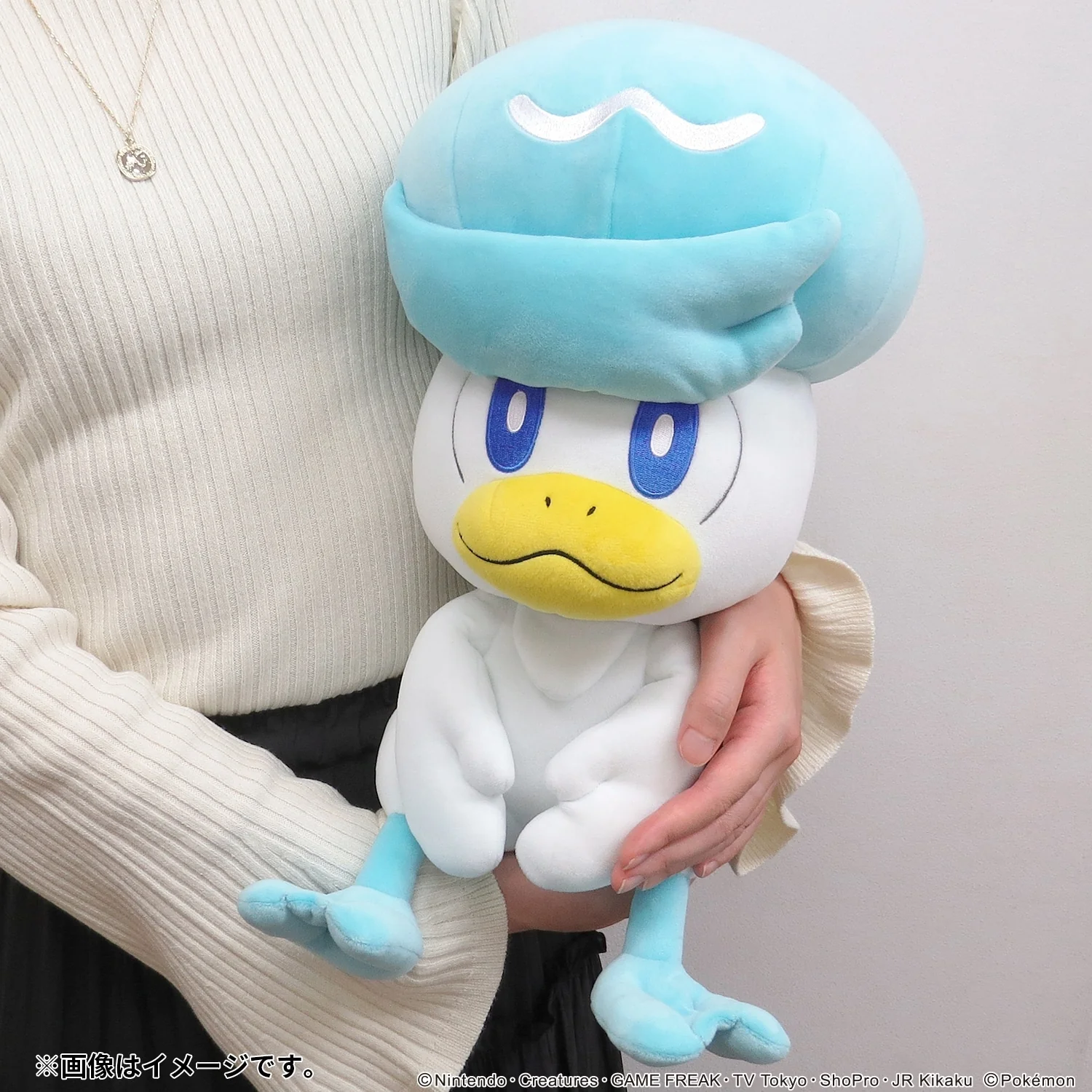 Sanei Pokemon All Star Collection PZ66 PoteHagu Cushion Quaxly Plush, 13" - Image 3