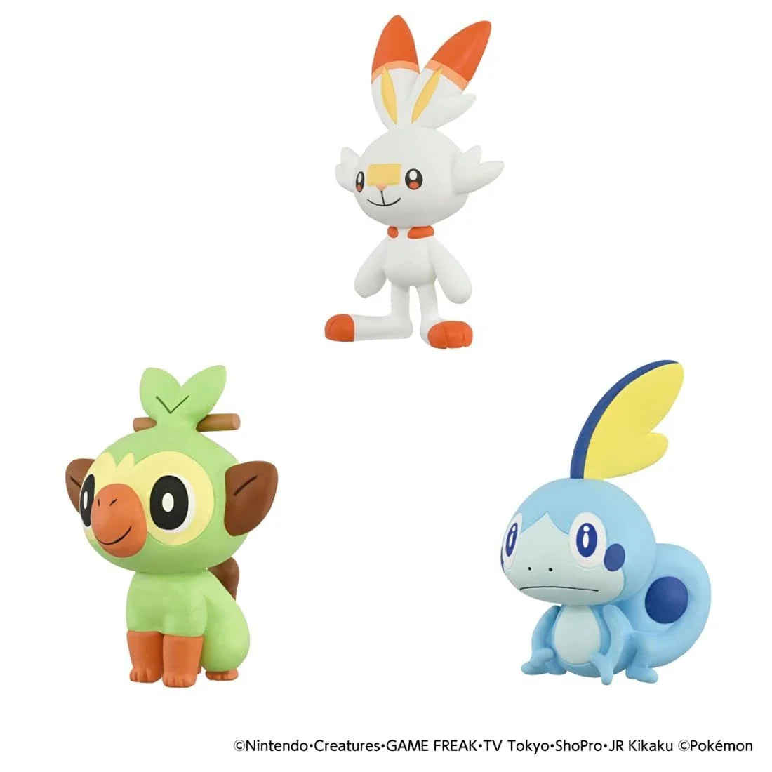 Takaratomy Pokemon Moncolle 30th Anniversary Starter Collection Galar Region Figures - Grookey/Scorbunny/Sobble - Image 2